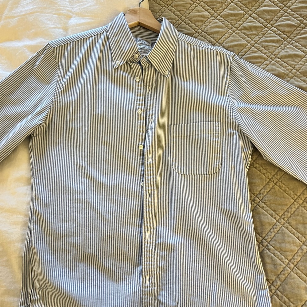 Brooks Brothers striped shirt. OCBD. 15.5 - 34.
